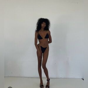 Belle the Label Corda Bikini Set in Black / Pear